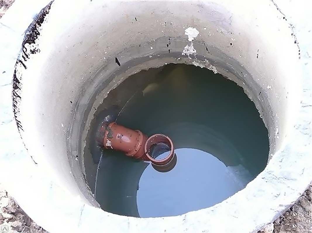 Загрязненная вода в колодце